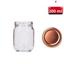 15 Un. Pote de vidro 200 ml com tampa e lacre