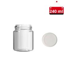 15 Un. Pote de vidro Belém 240 ml com tampa e lacre