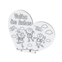 15 uni Lembrancinha Coração para Colorir Infantil Escola Volta às Aulas