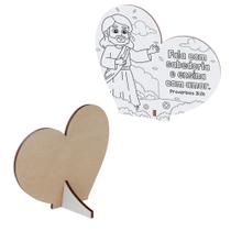 15 uni Lembrancinha Coração para Colorir Infantil Escola Volta às Aulas