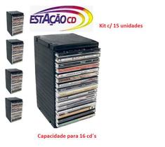 15 unid Porta Cd - Rack Newness Capacidade 16 Cds