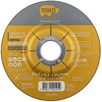 15 Unidades Disco Desbaste Metal 114,3mm - Rino 15 Unidades Disco Desbaste Metal 114,3mm - Rino