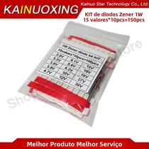 15 valores * 10 peças = 150 peças 1w kit de diodo zener do-41 3v-30v componente kit diy novo e 15 valores * 10 peças = 150 peças 1w kit de diodo zener do-41 3v-30v componente kit diy novo e