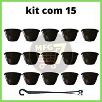15 Vaso Cuia 18 Preto Para Suculentas Cactos e Plantas Pendentes Com Haste 15 Vaso Cuia 18 Preto Para Suculentas Cactos e Plantas Pendentes Com Haste