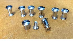 15 X Parafuso Inox E Rebite Com Rosca Em Latão Com Cromo