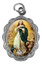 150 Medalhinhas de Imaculada Conceição - Mod 3 Níquel - SJO Artigos Religiosos