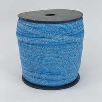 150 metros Elástico Lurex chato 7mm Azul Céu 3552 150 encadernação