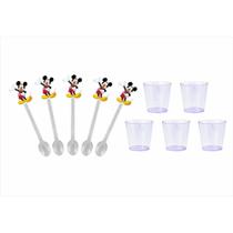 150 mini colheres + 150 copos 25 ml Mickey - Envio Imediato