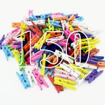 150 Mini Pregadores De Madeira Colorido Decorativos Para Bebidas