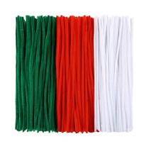 150 Peças De Limpadores De Cachimbo De Natal, 50 De Cada Cor (Branco, Verde, Vermelho) Para