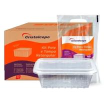 150 potes descartável 500ml retangular marmita freezer micro