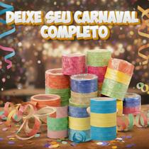 150 Rolos Serpentina Carnaval Folia Colorido Divertido Ano