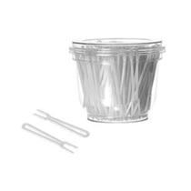 150 Uni Espeto Espetinho Plástico Descartável Frios Petisco