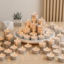 150 Velas Rechaud Miniatura Branca Parafina Base Metal Para Iluminação Mesas Restaurante Bar Bistrô -