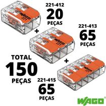 150un Conector Wago Emenda Derivação 2 3 e 5 vias 4mm² 32A/450V