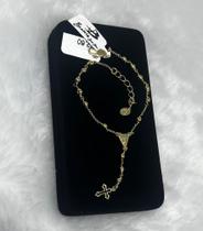 1520064 Pulseira Terço Cruz Delicada Terço Sagrado Fé Fecho Cadeado