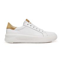 15350LC-Tenis Feminino Casual em couro forro e palmilha em couro espumado