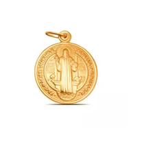1553130.emp Pingente Medalha São Bento Ouro 18k Em Pé Pequeno