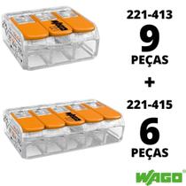 15un Conector Wago Emenda Derivação 3 e 5 vias 4mm² 32A/450V