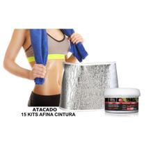 15un kit afina cintura creme de pimenta negra 300g cinta isolmanta