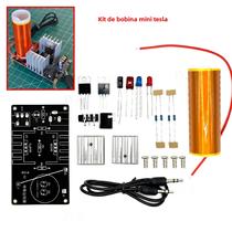 15w Mini Música Bobina Tesla Plasma Alto-falante Transmissão Sem Fio Kit Diy Dc 15-24v Conjunto De