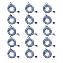 15x Cabos RCA Injetado 5m Azul/Prata Diâmetro 4mm 2 Entradas Macho 2 Saídas Macho Svart/Tech One