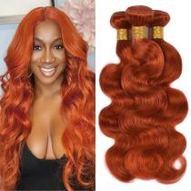 16 18 20 polegadas, cor: 350 pacotes de cabelo humano laranja escuro, pacotes de ondas corporais, pacotes de ondas corporais, pacotes de laranja gengibre, cabelo humano, pacotes virgens brasileiras não processados, pacotes de ondas corporais de laranja escuro, extensões de cabelo