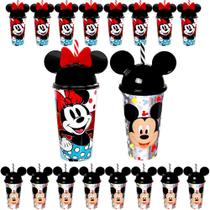 16 Copos Mickey e Minnie Lembrancinha e Decoração Festa Sacolinha Surpresa