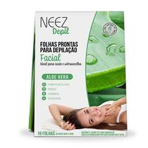 16 folhas faciais prontas aloe vera neez depil 16 folhas faciais prontas aloe vera neez depil