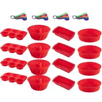 16 Forma Silicone Sortida 2 de Cada Modelo e 4 Medidora 5Pç