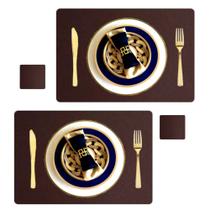 16 jogos americanos mesa jantar impermeável + porta copos 16 jogos americanos mesa jantar impermeável + porta copos