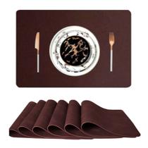 16 jogos americanos mesa jantar impermeável + porta copos