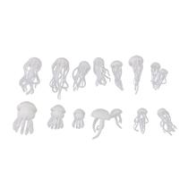 16 Pcs/conjunto Epoxy Material de enchimento cristalino resina 3D Mini jellyfish Modeling - Branco
