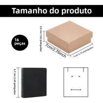 16 Peças De Caixas De Joias De Papelão Kraft, 2,75x2,75x1 Polegadas, Para Colar, Brinco, Anel,