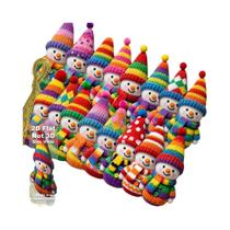 16 Peças De Enfeites De Madeira 2D Em Forma De Boneco De Neve, 10cm, Estilo Arco-Íris, Decoração