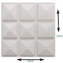 16 Placas Revestimento Parede Alto Relevo Painel 3d 25x25 1m² (branco) *Alto adesivo - Mas lar