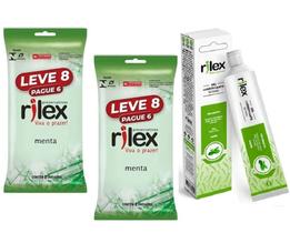 16 Preservativo Camisinha sabor Menta Rilex + gel lubrificante intimo menta 50g