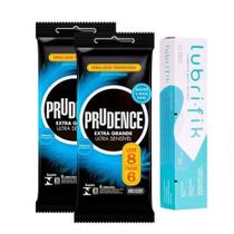 16 Preservativos Prudence Extra Grande Com Gel 50 Gramas