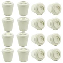 16 protetores de pés para cadeira Suiwotin, borracha branca, 12 mm