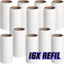 16 Refil Rolo Tira Pelo Mini Rolinho de Roupa Animais Cabelo Pó Sujeira