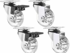 16 Rodizios Gel Rodinha 35mm Pu Roda Giratoria Com Freio 16 Rodizios Gel Rodinha 35mm Pu Roda Giratoria Com Freio
