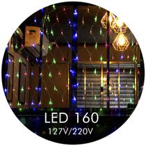 160 LED Rede c/ Estrela Multi-Função Colorido-220V - Euroamerica