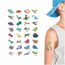 160 Tatuagem Infantil Temporária Dinossauros Kit Festa 32-017 - Tatuagem Mania