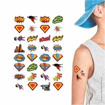 160 Tatuagem Infantil Temporária Power Man Kit Festa 32-002 - Tatuagem Mania