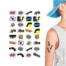 160 Tatuagens Temporárias Infantil Kit Festa 32-003 Black Bat - Tatuagem Mania