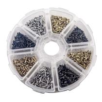 1600 unidades de pregos minúsculos, parafusos de madeira, caixa de bricolage antiga compacta 1600 unidades de pregos minúsculos, parafusos de madeira, caixa de bricolage antiga compacta