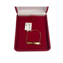 1651256 Pulseira Infantil Chapinha de Ouro 18k Elo Unisex Peso 1.0gr 13,5cm + Gravação 1651256 Pulseira Infantil Chapinha de Ouro 18k Elo Unisex Peso 1.0gr 13,5cm + Gravação