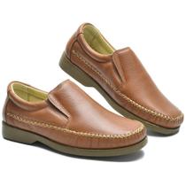 165CLA Sapato Mocassim masculino de couro whisky