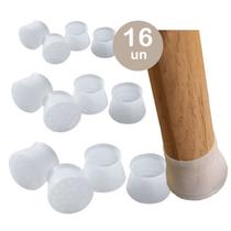 16un Protetor p/ móveis silicone mesas cadeiras sofás branco