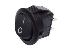 16x Chave Tic Tac Redonda Preta Interruptor 2T 2P On-Off